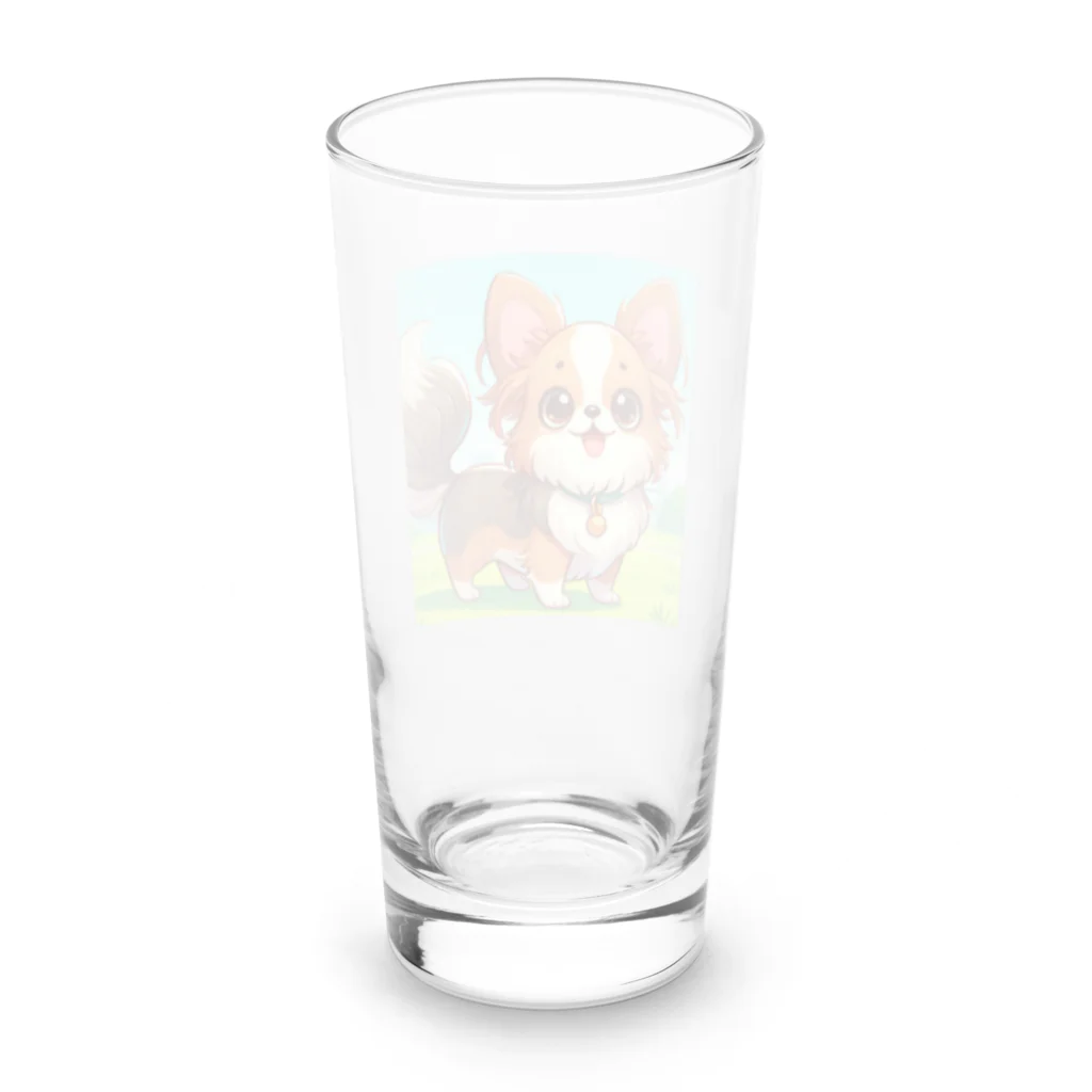 oz-chanの尻尾を振るロングコートチワワ_アニメ風1 Long Sized Water Glass :back