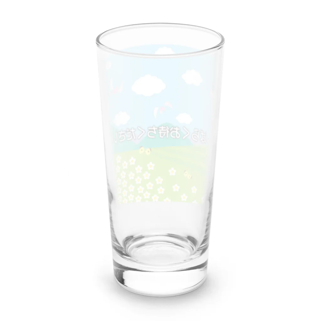 kimchinのテレビの<しばらくお待ちください>のテロップ画面 Long Sized Water Glass :back