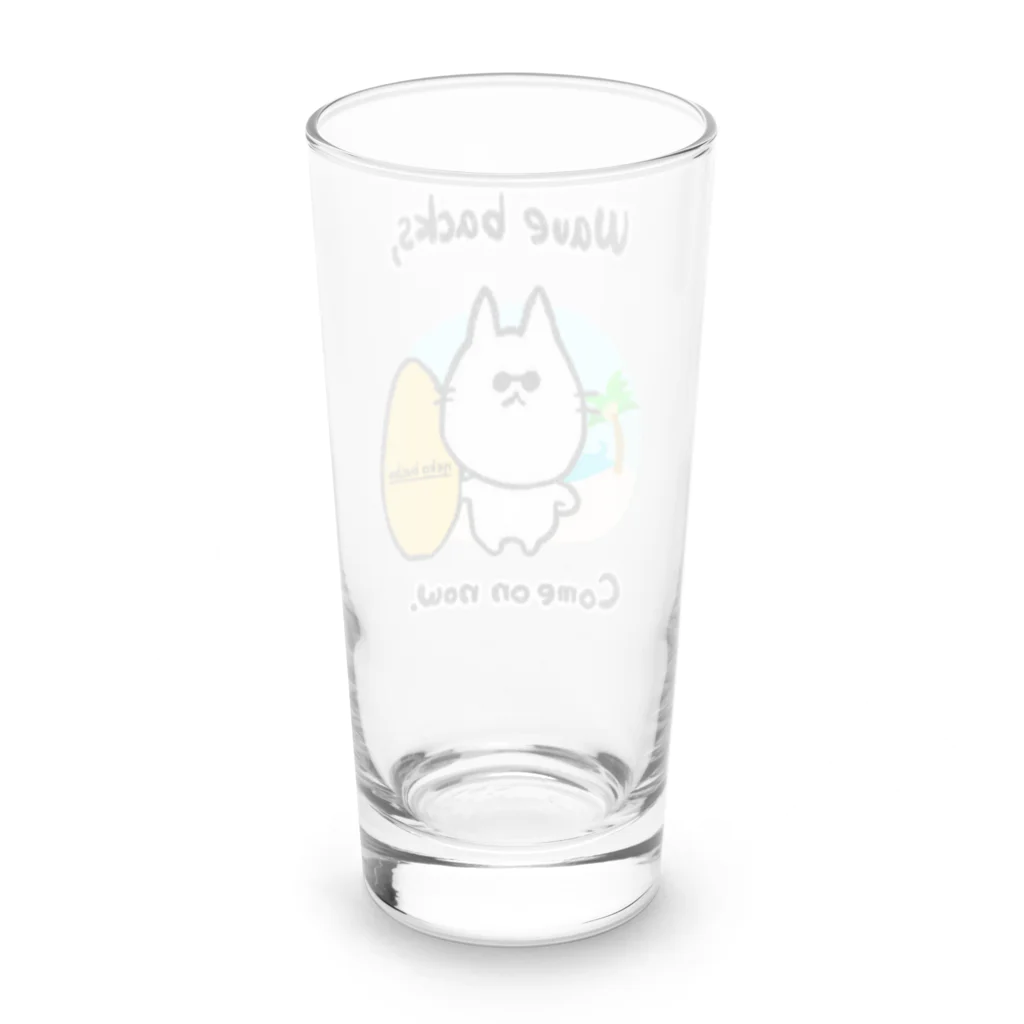 Momotamaのグッズ：サーファーねこ部長「Wave backs, Come on now.」 Long Sized Water Glass :back