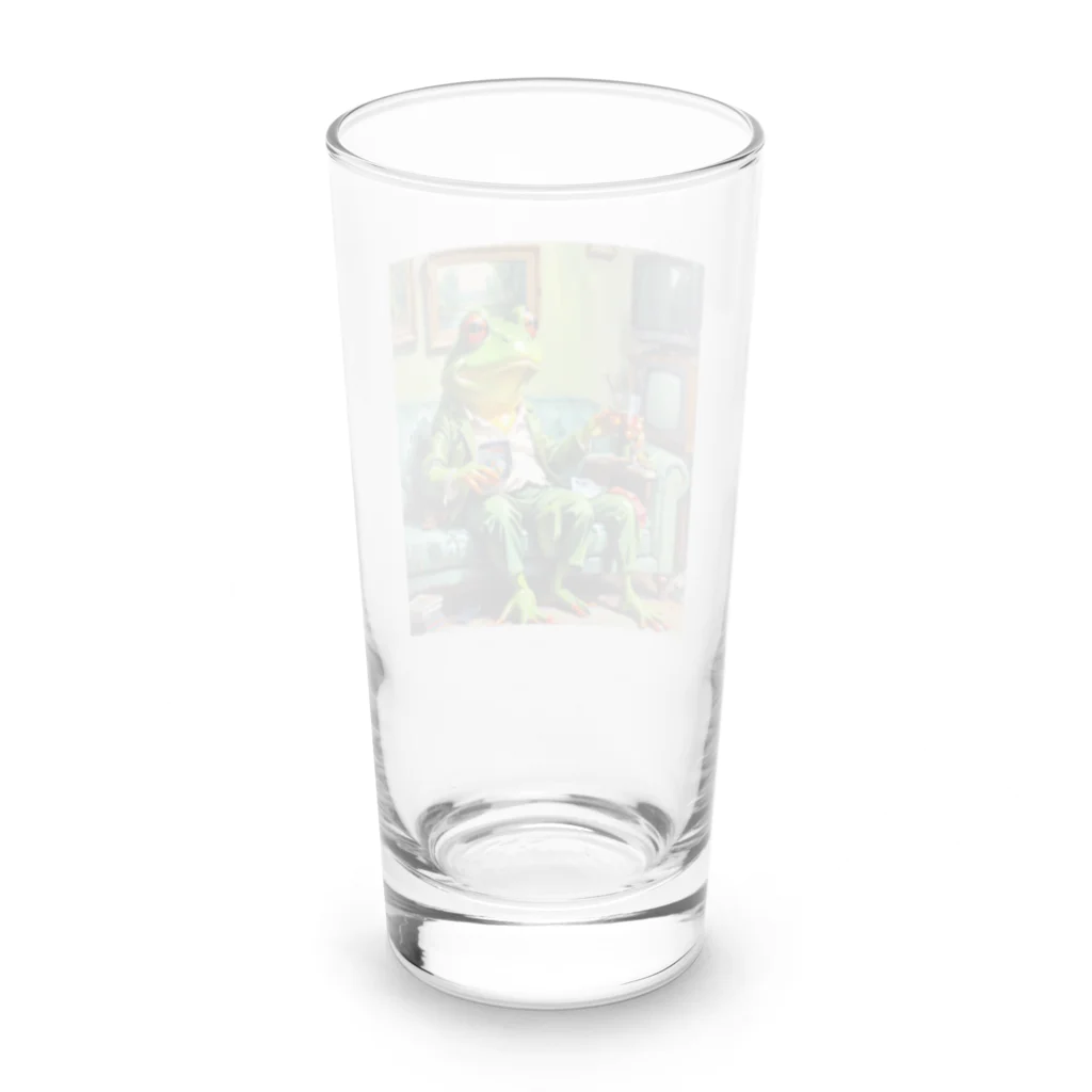 zukit4sのジョークを言っているカエル Long Sized Water Glass :back