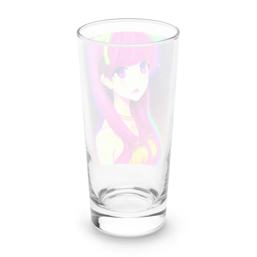 きゅぴきゅぴガールのきゅぴきゅぴ★ピンク髪美人お姉さん Long Sized Water Glass :back