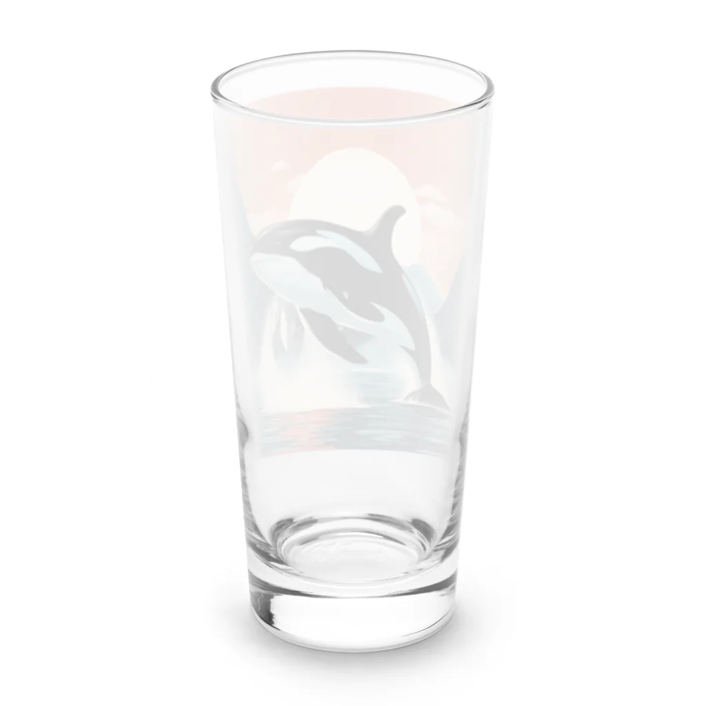 はちみつあめの夕日のシャチ Long Sized Water Glass :back