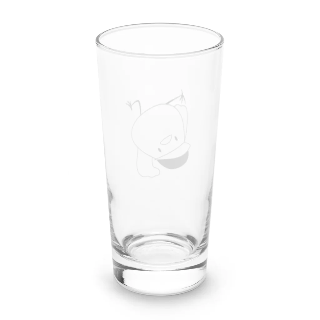 meimeiのブレイクダンスひよこ　黒ver. Long Sized Water Glass :back