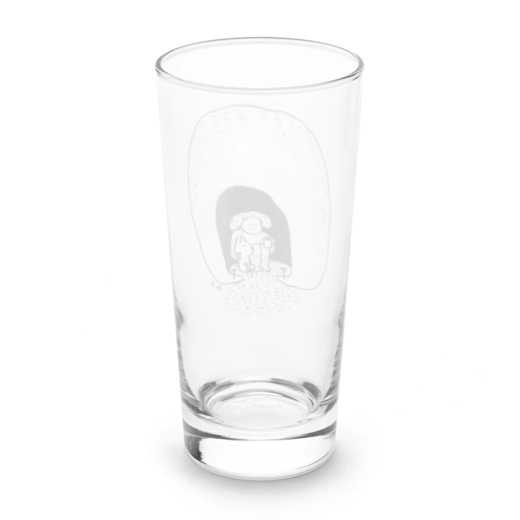 道草屋のテントのなかの休息 Long Sized Water Glass :back