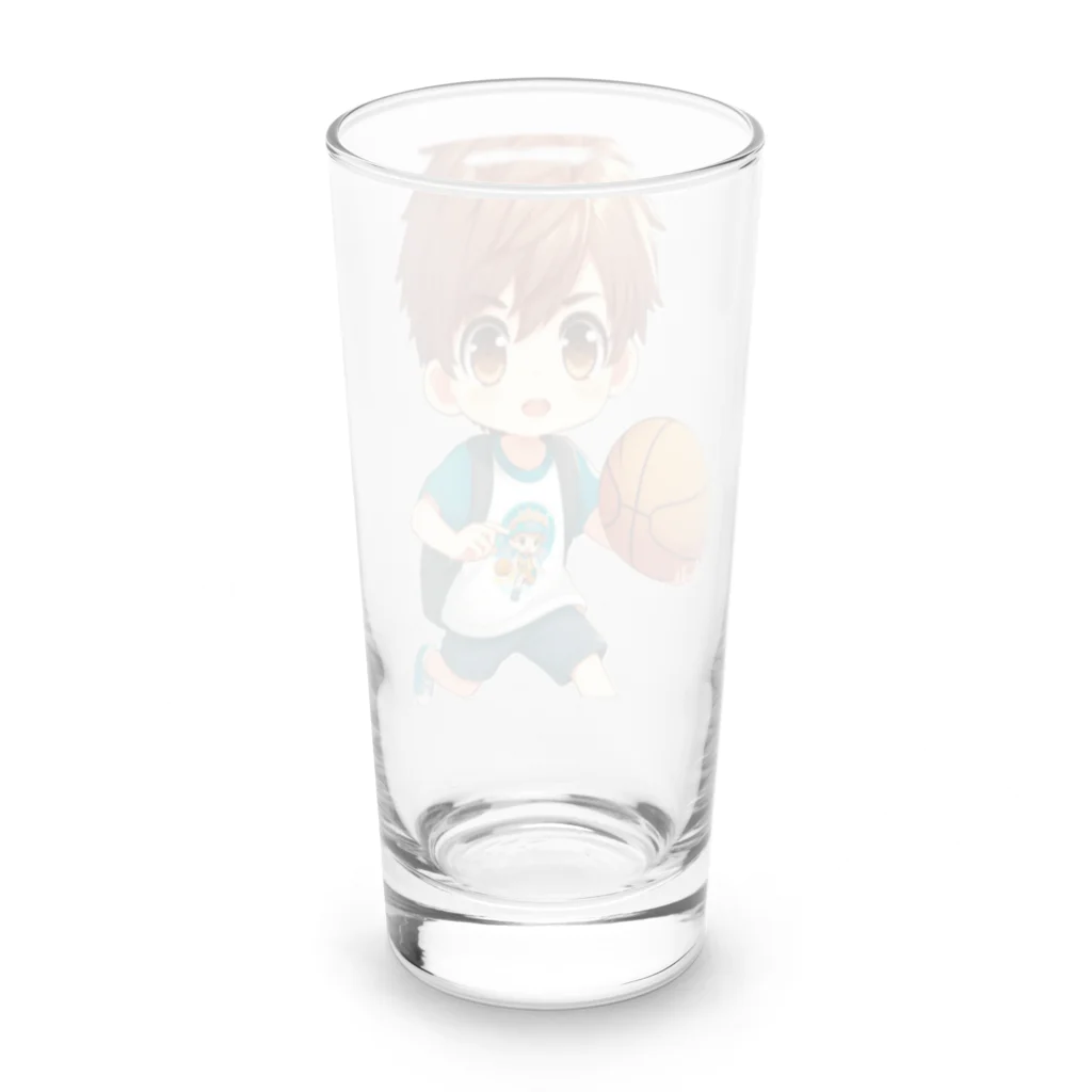 可愛い男の子イラスト販売所　By,keicyanの男の子　中学1年生　バスケットボール部 Long Sized Water Glass :back