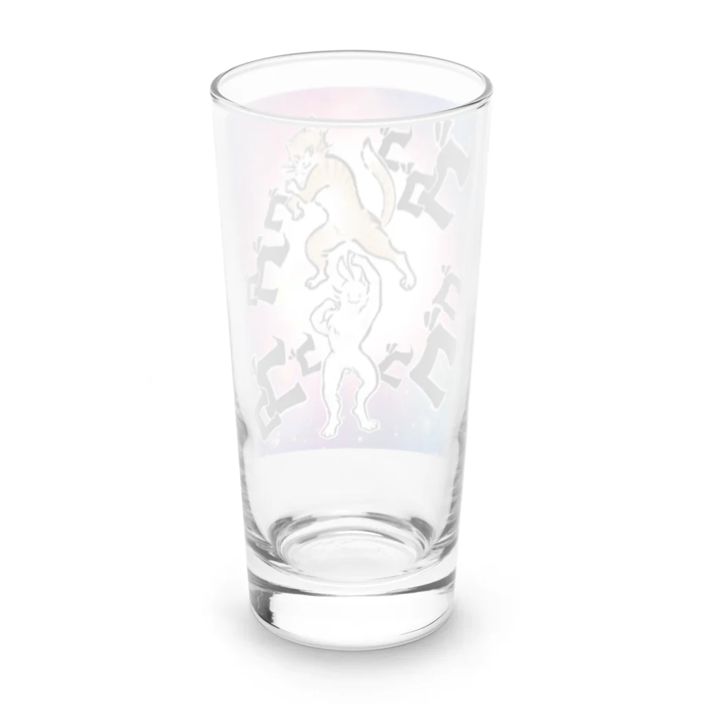 にゃんまゆ工房のゴゴゴ銀河のうさぎねこ Long Sized Water Glass :back