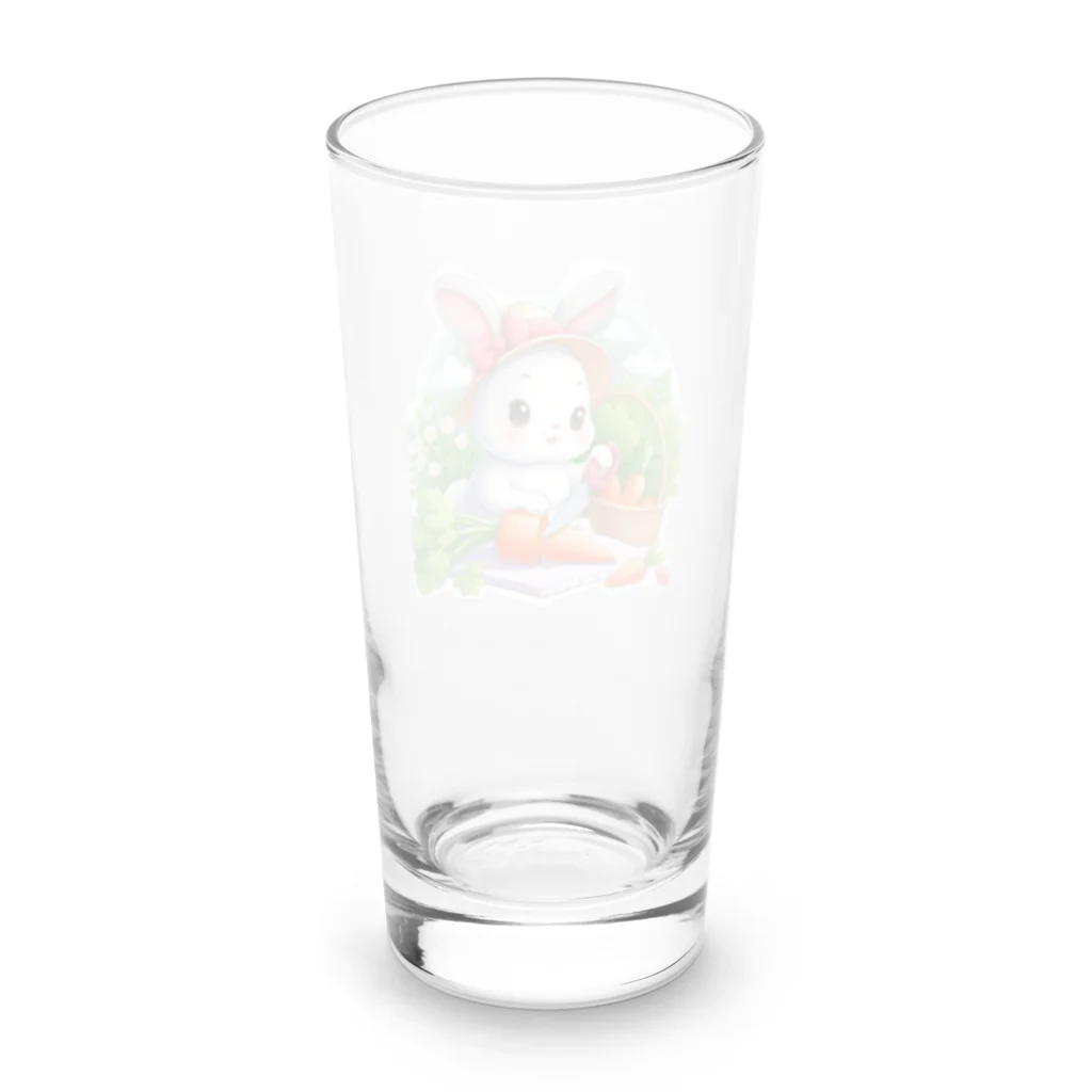 noiSutoaのニンジンを切る可愛いうさぎ Long Sized Water Glass :back