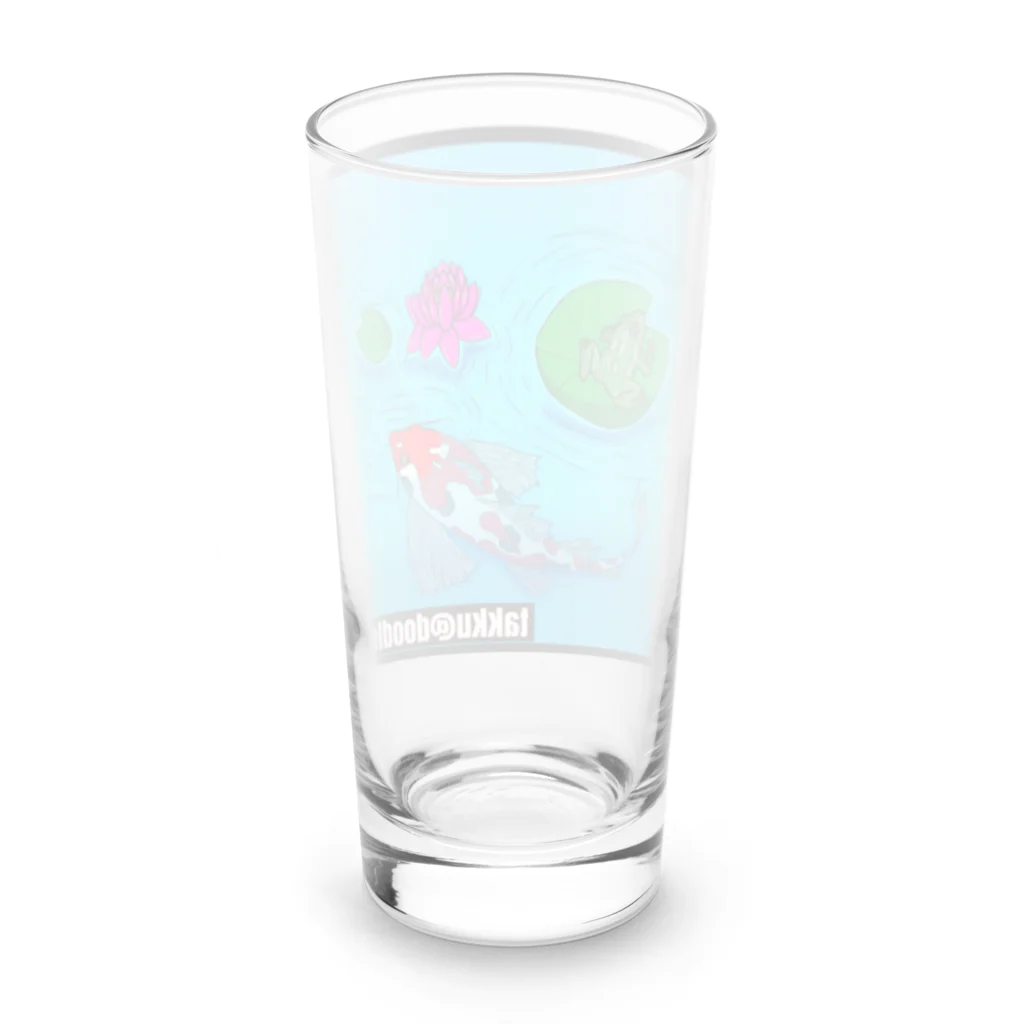 takku@doodlesの和風　鯉のいる赤 Long Sized Water Glass :back