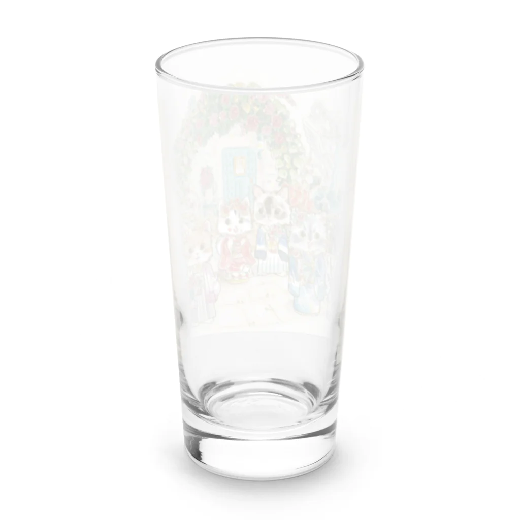 猫のきぬくんのお店のベーカリーこげまるスタッフ御一行様 Long Sized Water Glass :back