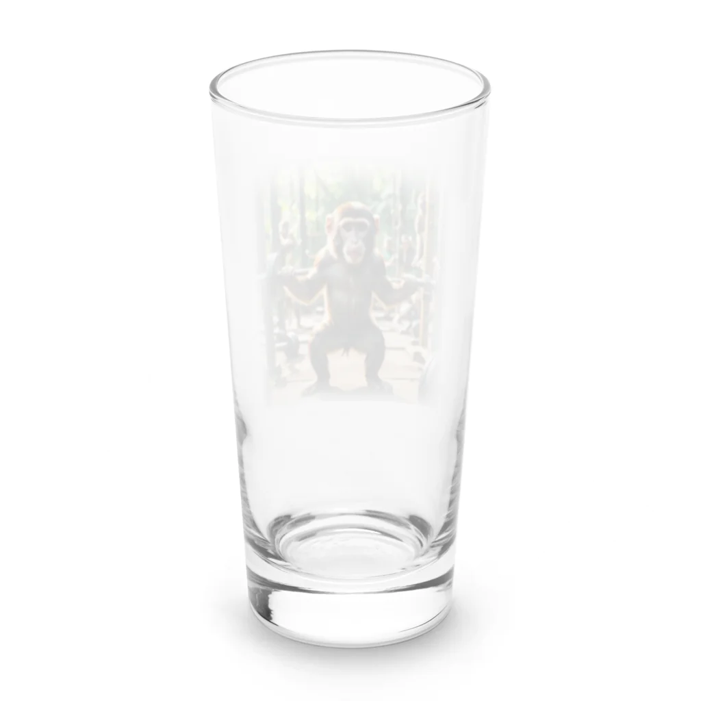 cache2445の鍛えているサル Long Sized Water Glass :back