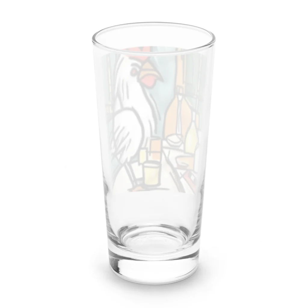 Ppit8のにわとりさん朝ごはんを食べる！ Long Sized Water Glass :back