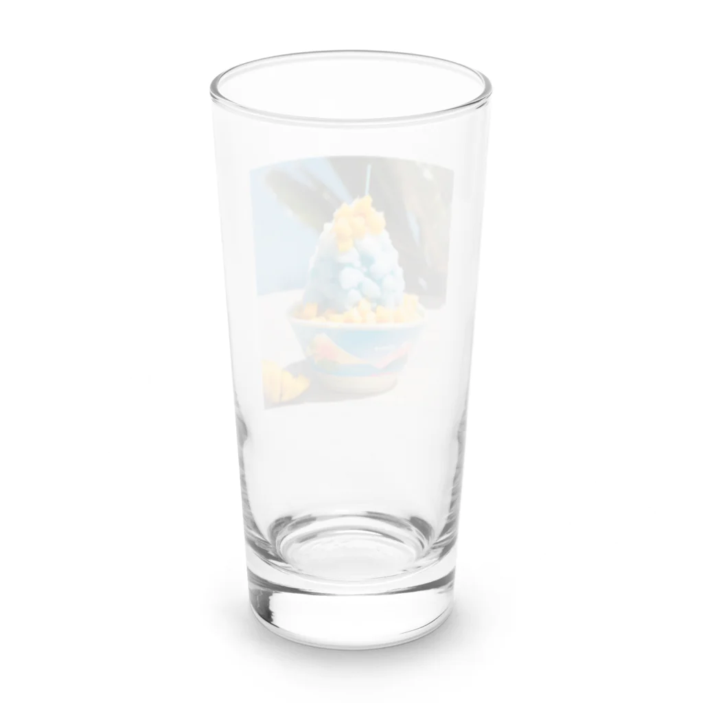 かるるんショップのかき氷シリーズ　ブルーハワイとマンゴー Long Sized Water Glass :back