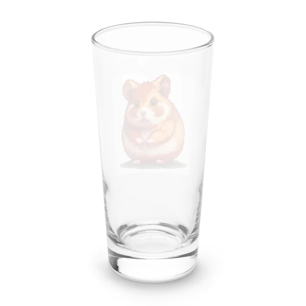 波にのるくまたんショップ62号店81番通りのドット絵のハムスター Long Sized Water Glass :back