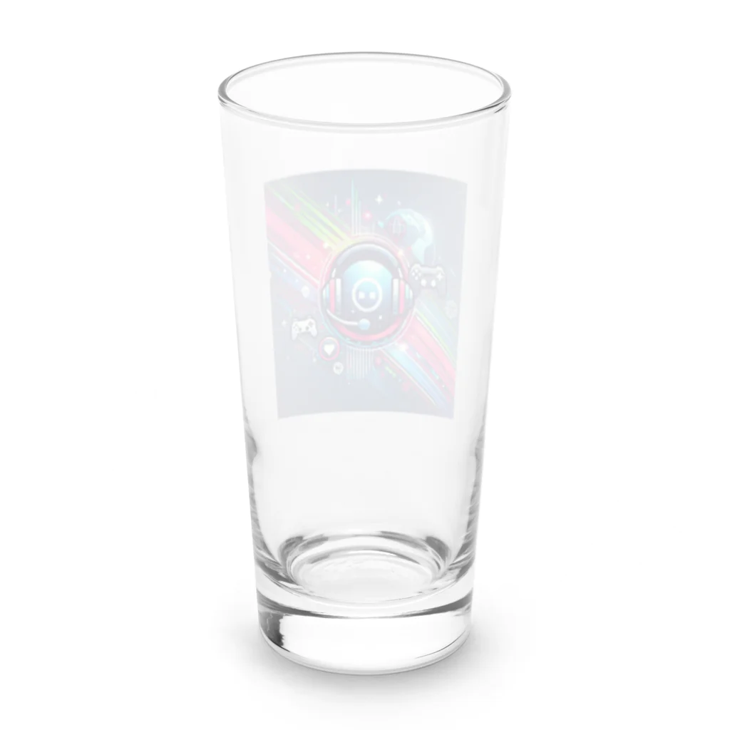 大野裕希_Twitch配信者の大野裕希 ゲームロゴ Long Sized Water Glass :back