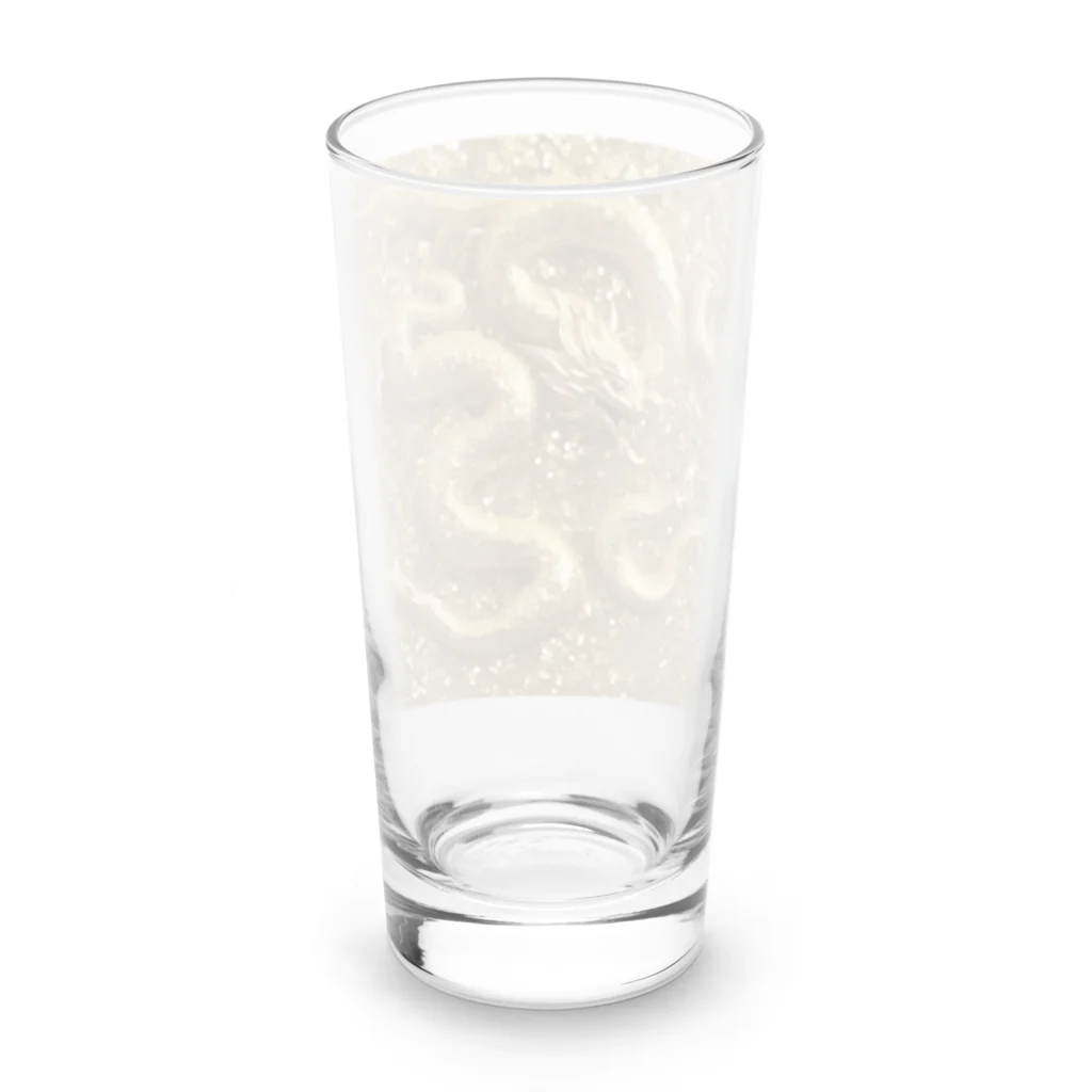 龍のエネルギーの煌めくゴールドドラゴン Long Sized Water Glass :back