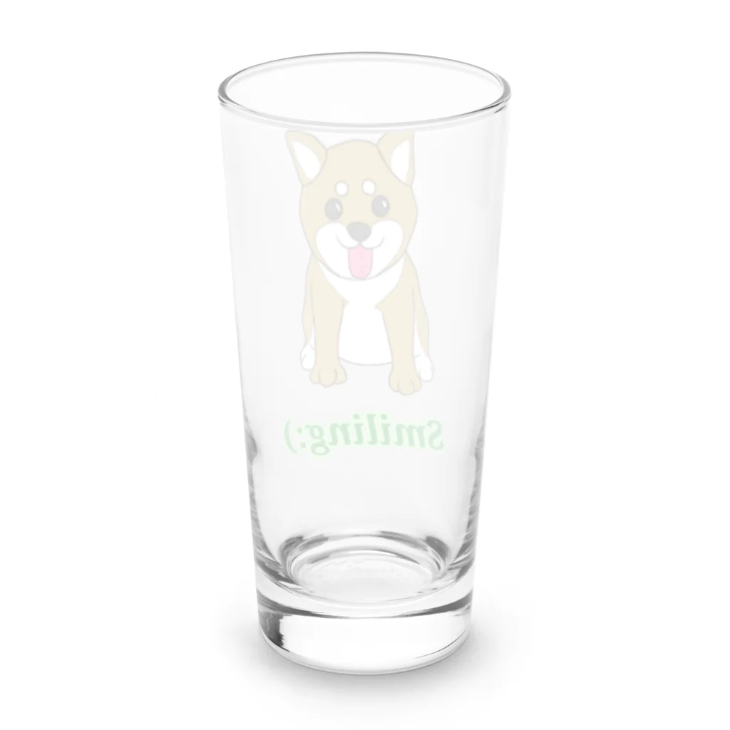 Lily bird（リリーバード）のにこにこ柴犬 英語ロゴ入り Long Sized Water Glass :back