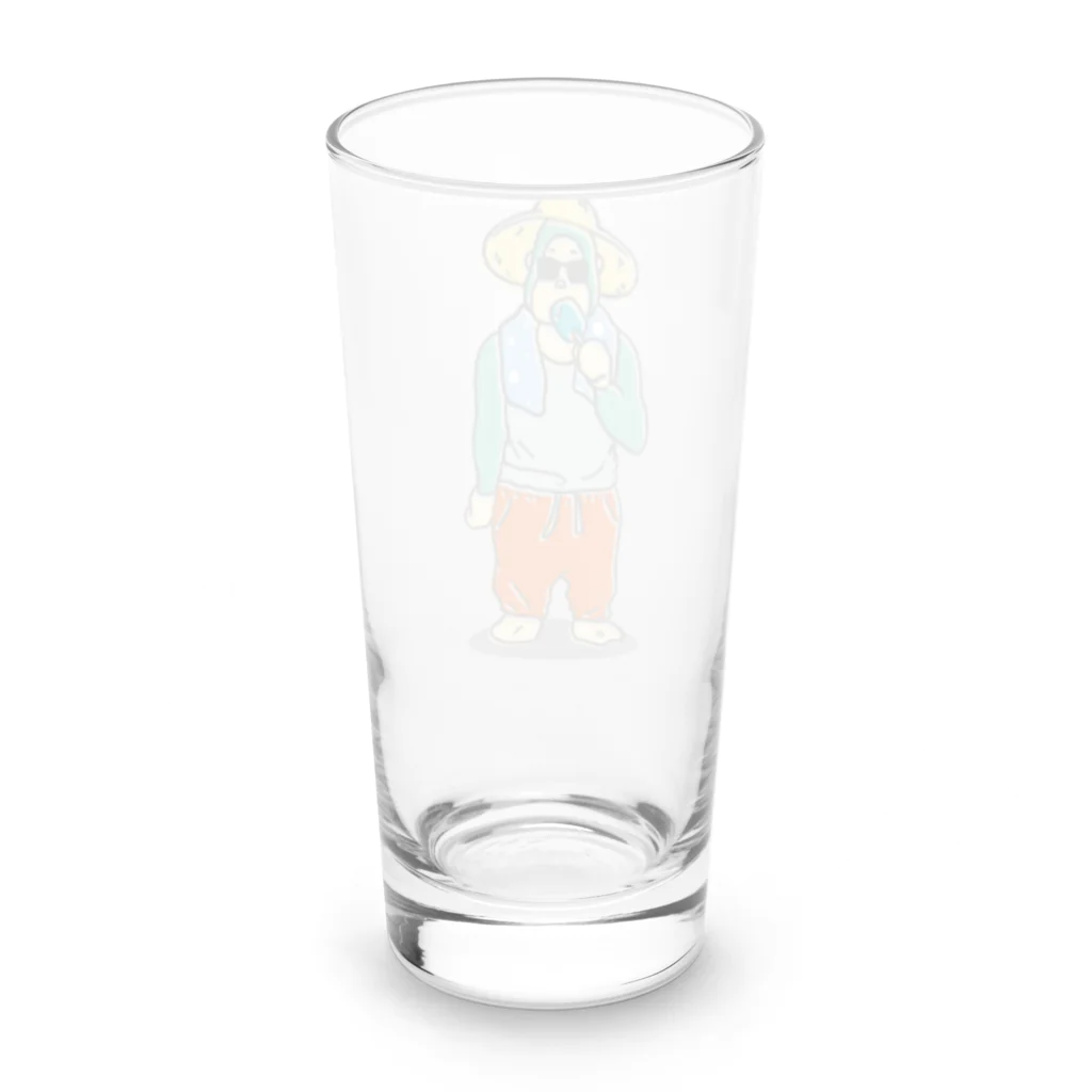 PoPoHouseのごりらのなつさん-アイス Long Sized Water Glass :back