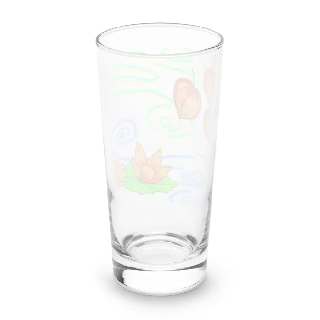 Lily bird（リリーバード）のホオズキ 水紋背景（和柄） Long Sized Water Glass :back