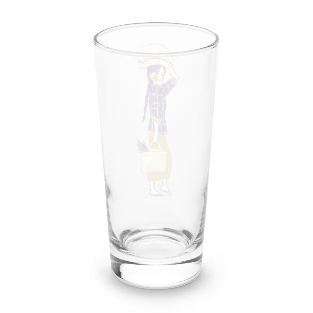 IZANAMI by Akane Yabushitaの【ミャンマーの人々】マーケットの女性 Long Sized Water Glass :back