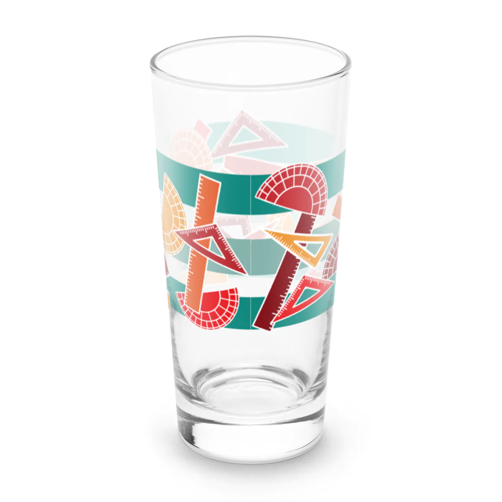 みけにっけ商店の柄物　ものさし赤 Long Sized Water Glass :back