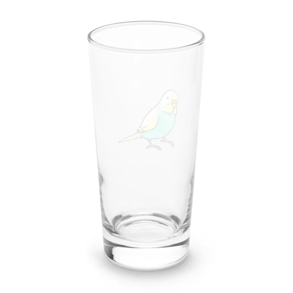 まめるりはことりのごきげんセキセイインコ【まめるりはことり】 Long Sized Water Glass :back