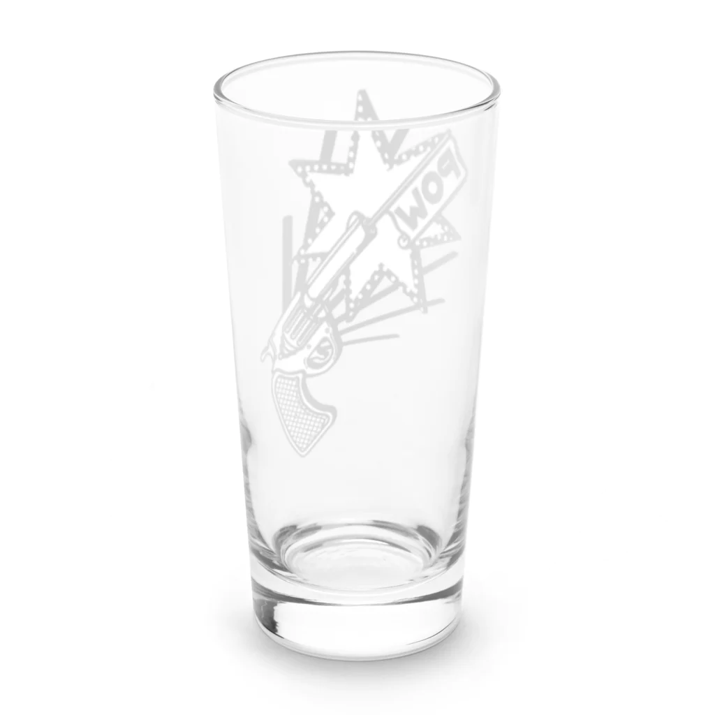 Cɐkeccooのおもちゃのピストル-モノクロ Long Sized Water Glass :back