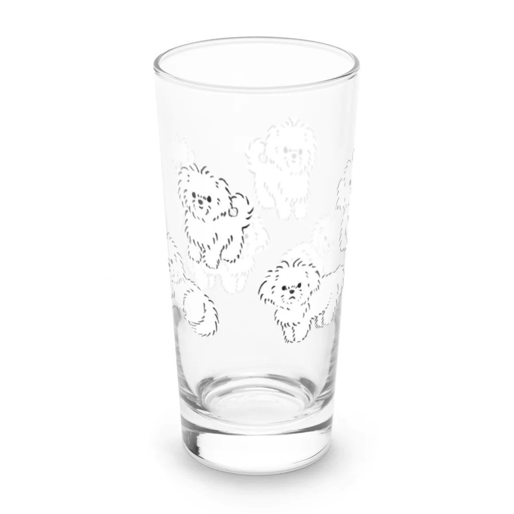 suzumaruのもさもさしたマルチーズ Long Sized Water Glass :back