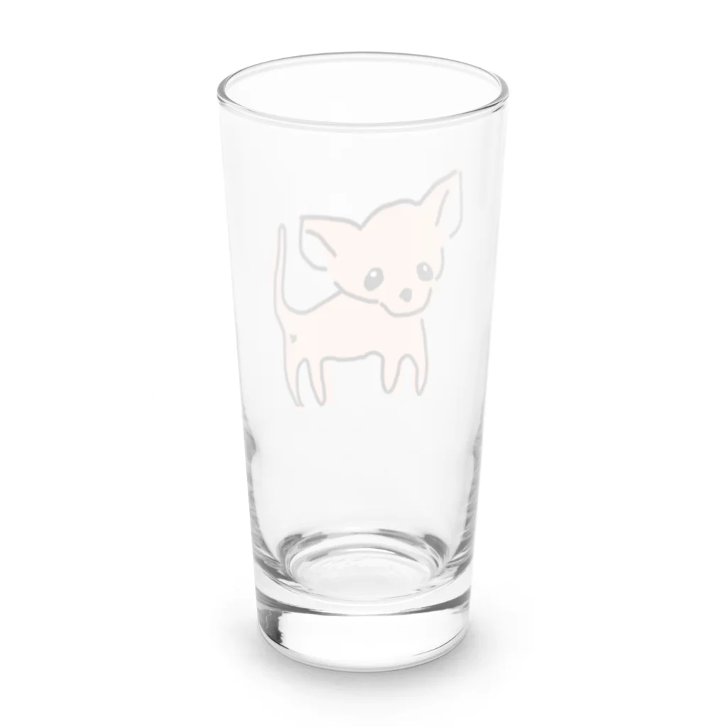 akane_art（茜音工房）のゆるチワワ（オレンジ） Long Sized Water Glass :back