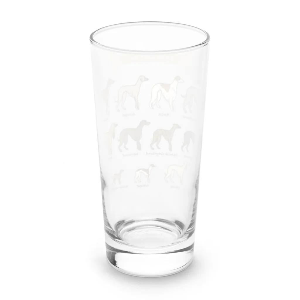 豆つぶのSighthound Friends(淡色推奨) Long Sized Water Glass :back