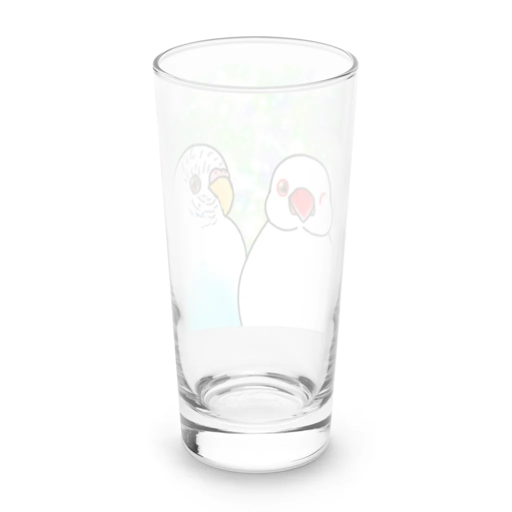 Lily bird（リリーバード）の仲良し文鳥&セキセイ Long Sized Water Glass :back