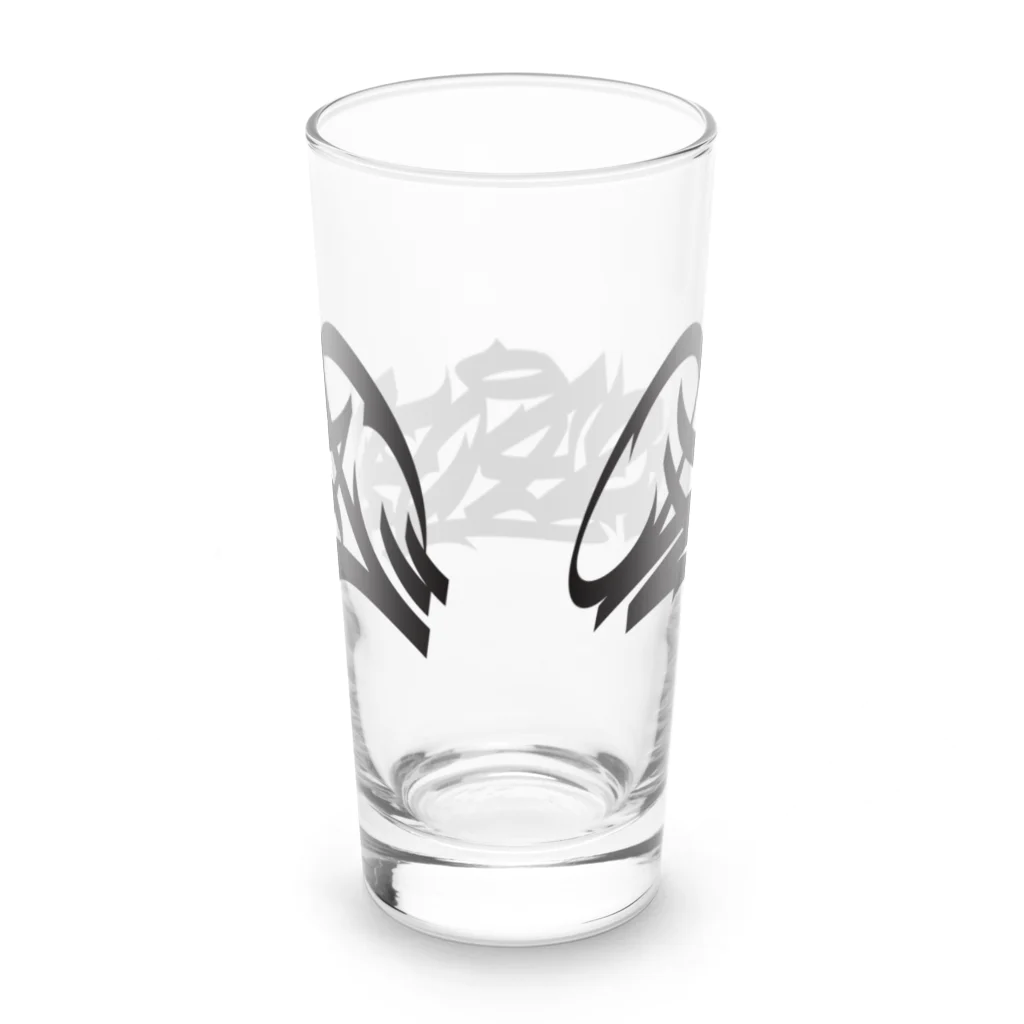 yusponzのロゴ　黒 Long Sized Water Glass :back