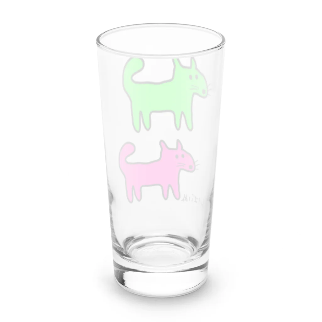 柴犬しばわんこhana873のしばいぬさんたち(ピンクと黄緑)柴犬さんたち Long Sized Water Glass :back
