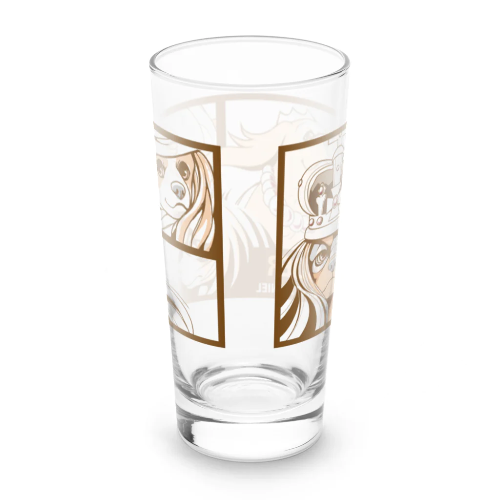 きくはうす  🐾ほぼキャバリアのアメコミ風キャバリア（セピア） Long Sized Water Glass :back