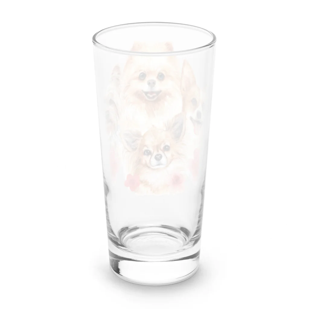 SANKAKU DESIGN STOREのお花の似合う小さい犬たち。 Long Sized Water Glass :back