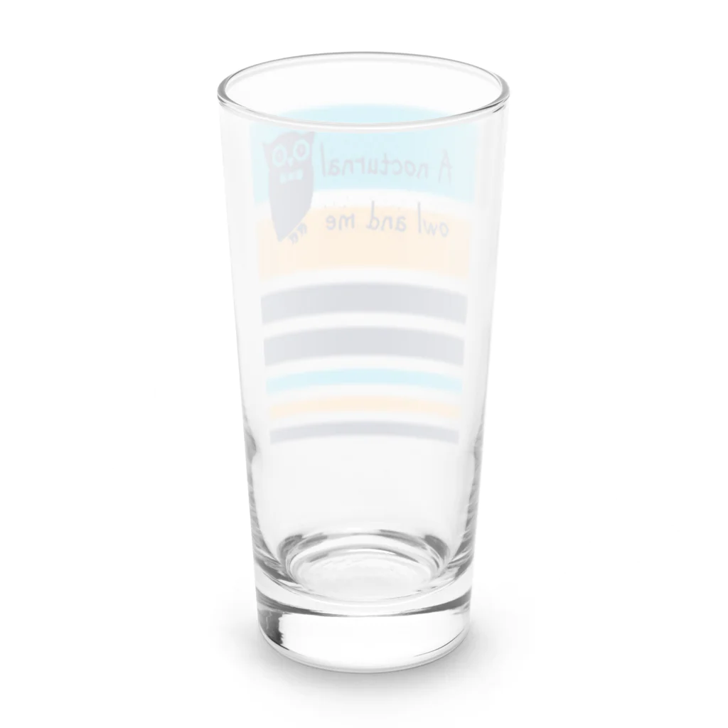 キッズモード某のフクロウとボーダー Long Sized Water Glass :back