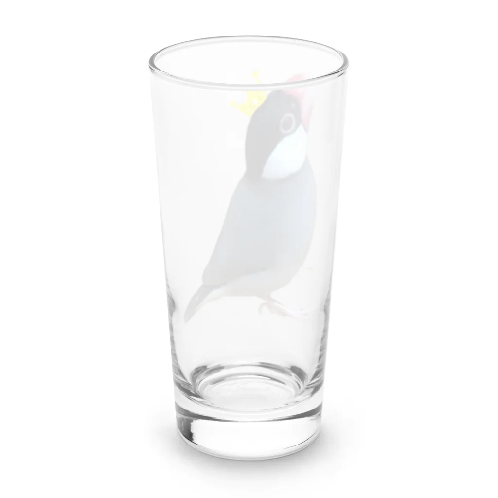 harupink🌸ペット似顔絵illustの文鳥の王様 Long Sized Water Glass :back