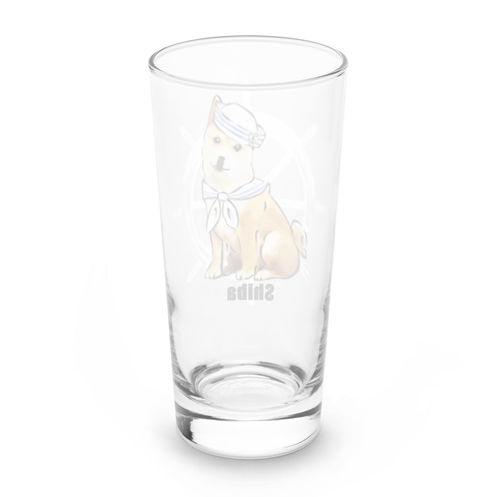 犬グッズの店しえるぶるーのマリンだワン　柴犬 Long Sized Water Glass :back