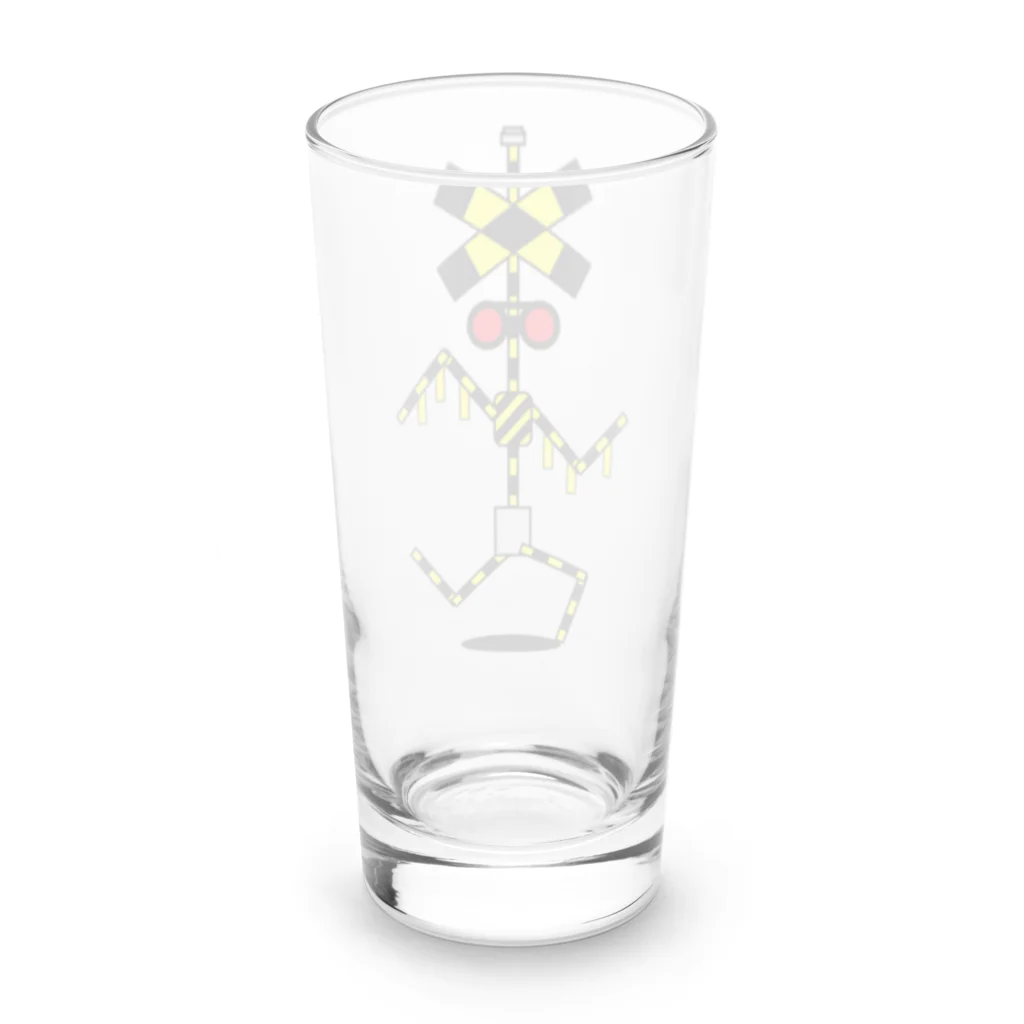 ゴロニャーのダサT屋さんの走れ！踏切 カンカン くん Railroad crossing ふみきり フミキリ  Long Sized Water Glass :back