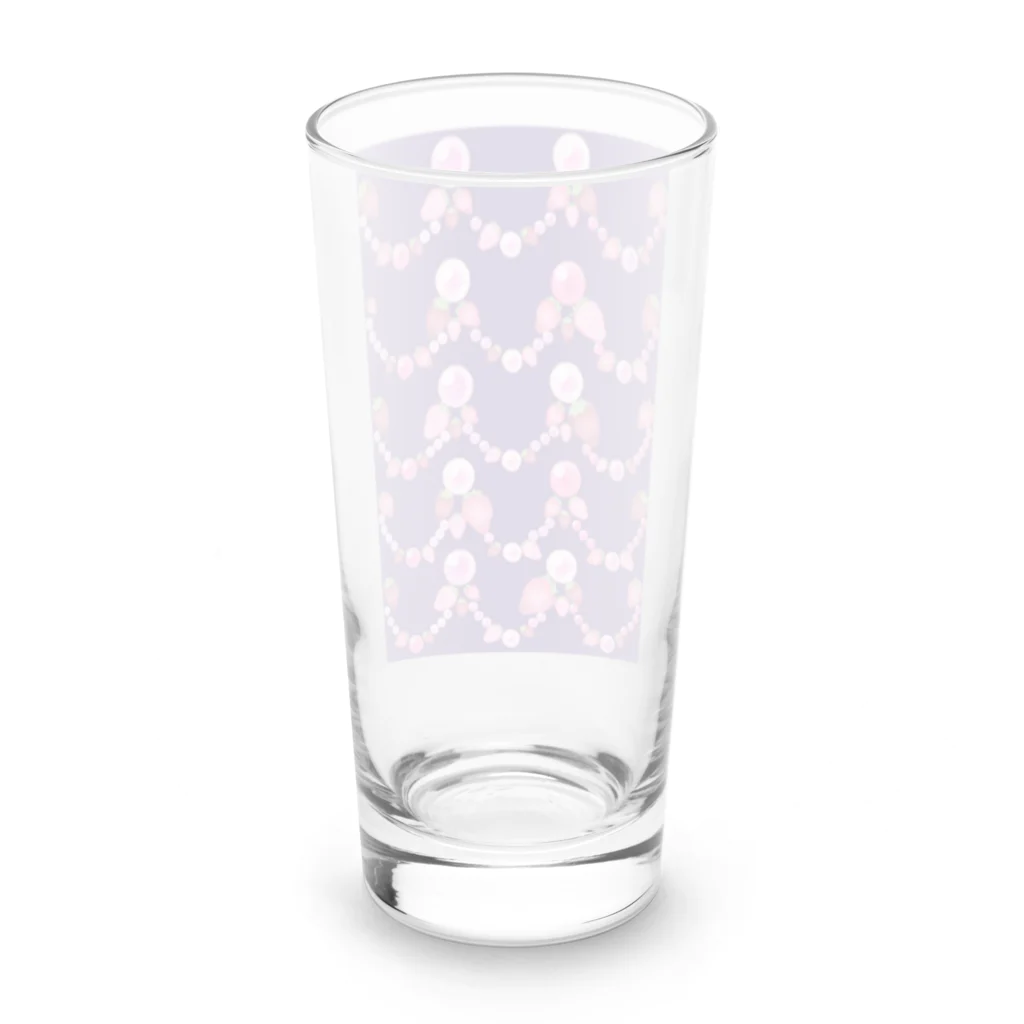 プリズモリイの箱のいちごと水晶玉のふんわり紫魔法 Long Sized Water Glass :back