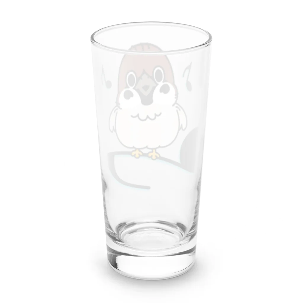 イラスト MONYAAT のスズメがちゅん A-L Long Sized Water Glass :back