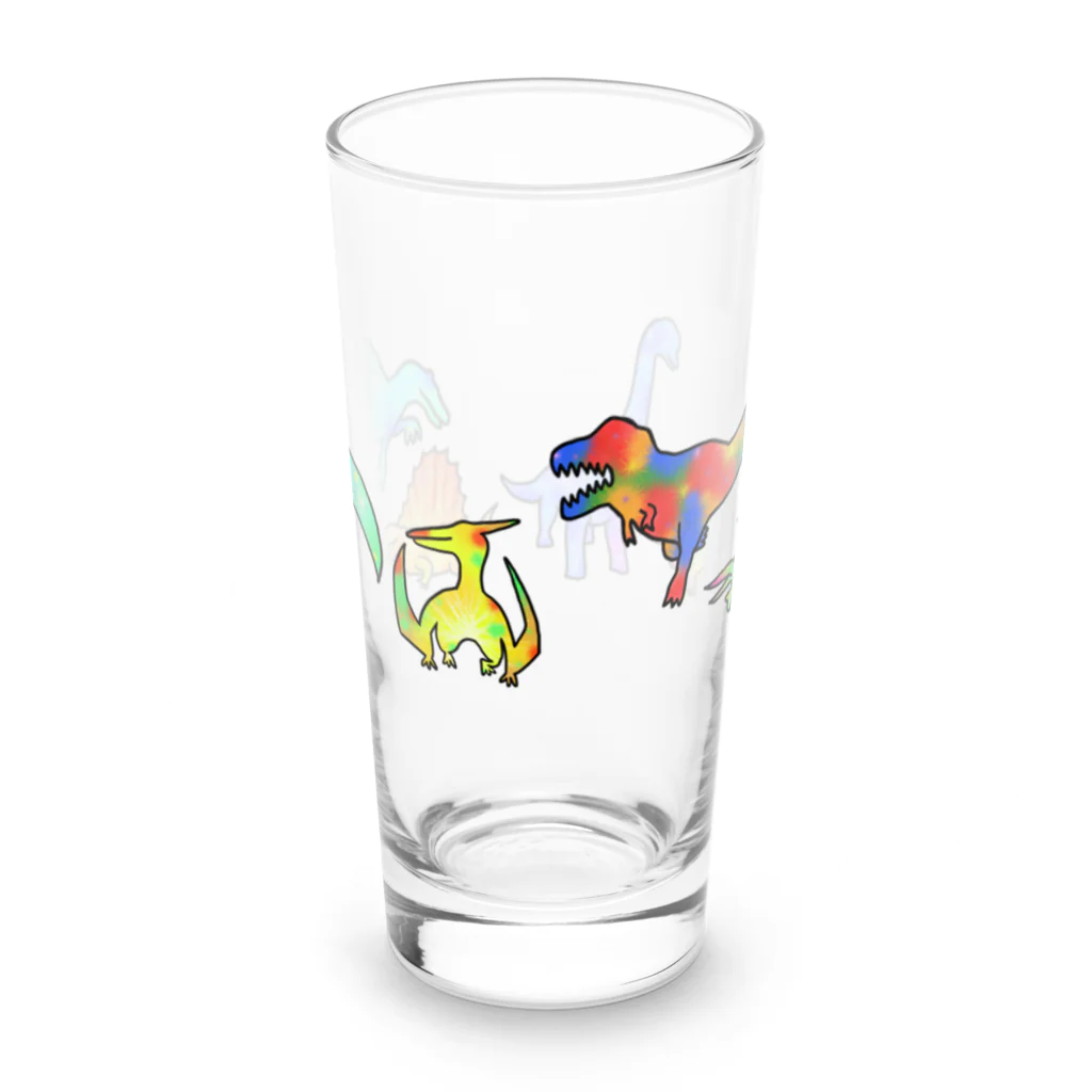 pluのカラフル恐竜❤️💛💚💙💜 Long Sized Water Glass :back