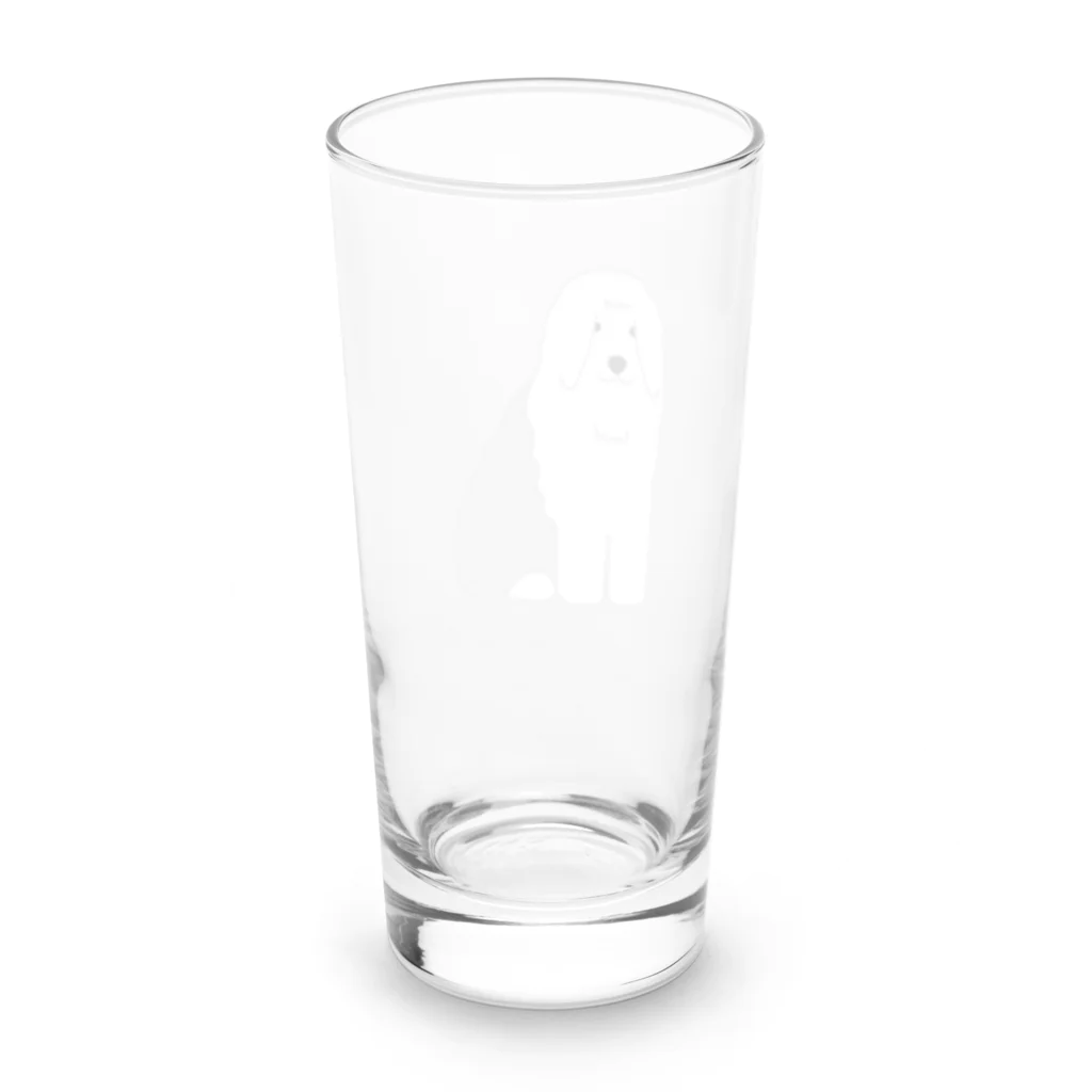 ゆいたっく／犬イラストのオールドイングリッシュシープドッグ Long Sized Water Glass :back