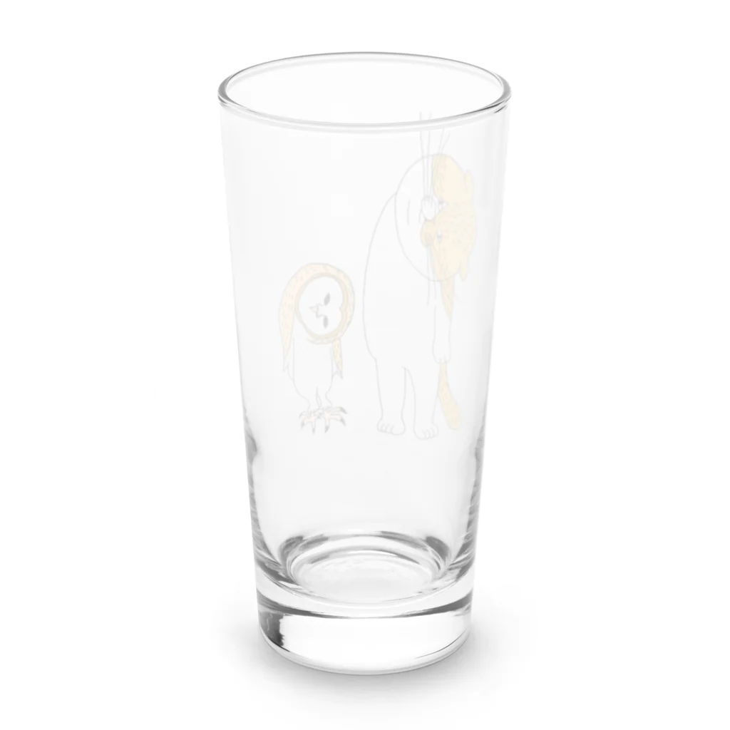 shimeji_omuのネコとメンフクロウ Long Sized Water Glass :back