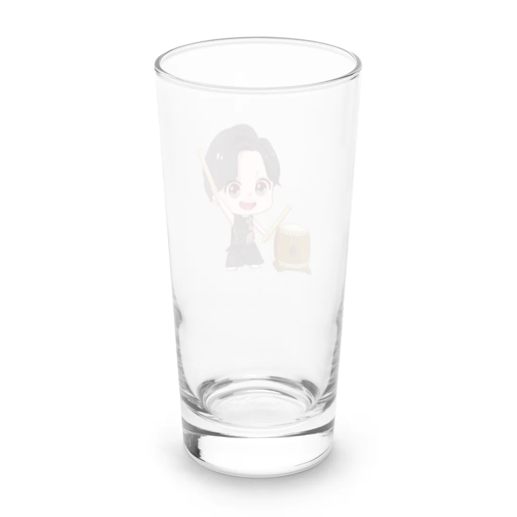 佐藤晃弘のショップの太鼓あっきー（ワンポイント） Long Sized Water Glass :back