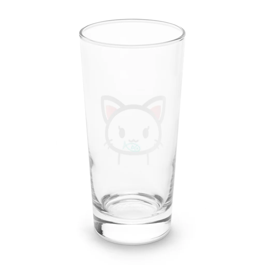 ヨープキャンが気になったの尻猫　かわいい Long Sized Water Glass :back