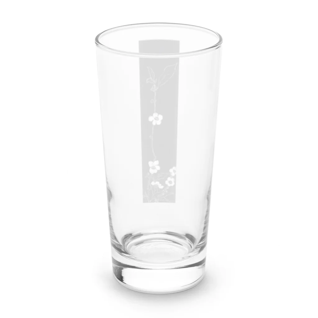 PALA's SHOP　cool、シュール、古風、和風、の白と黒　花模様 Long Sized Water Glass :back