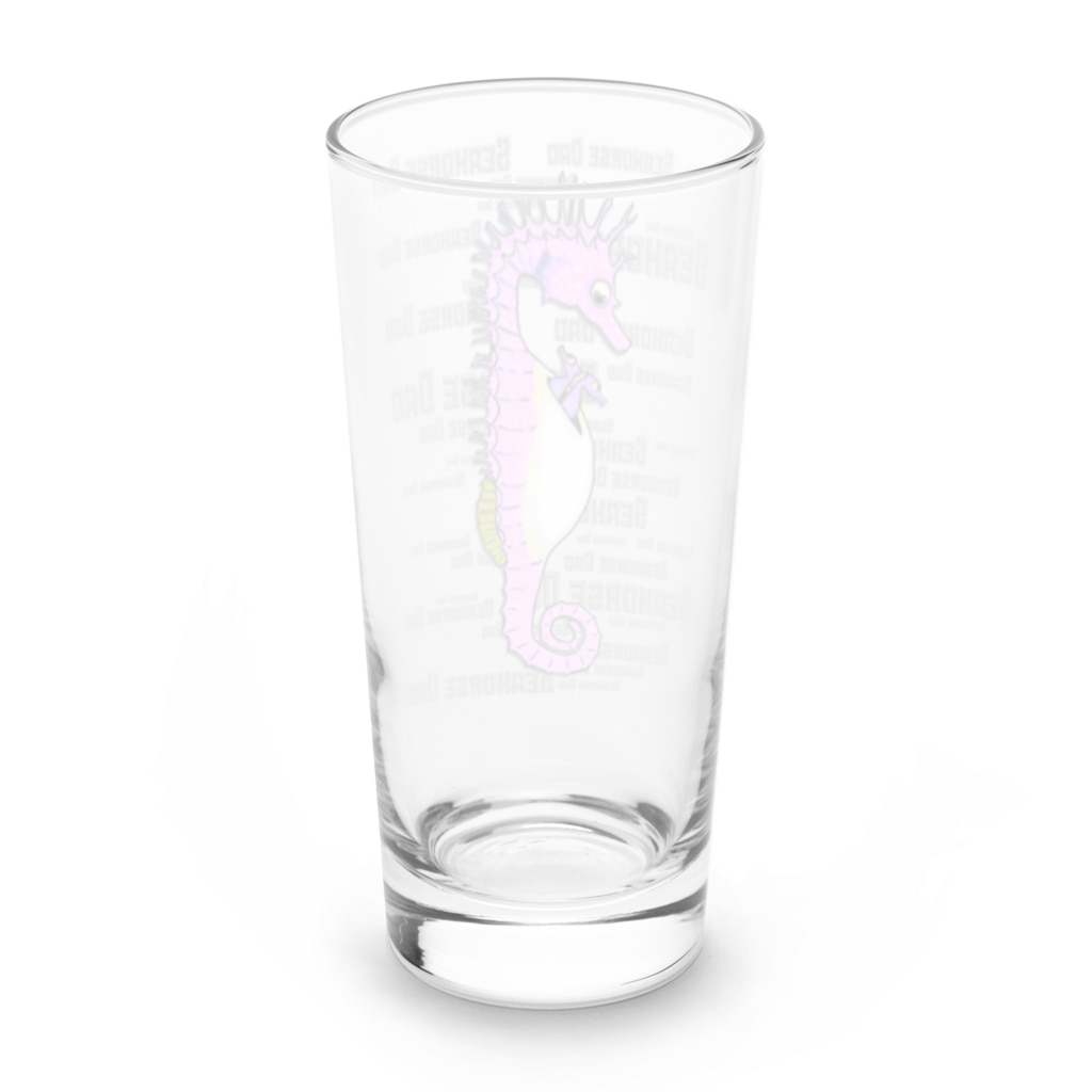 LalaHangeulのSeahorse Dad ピンク Long Sized Water Glass :back