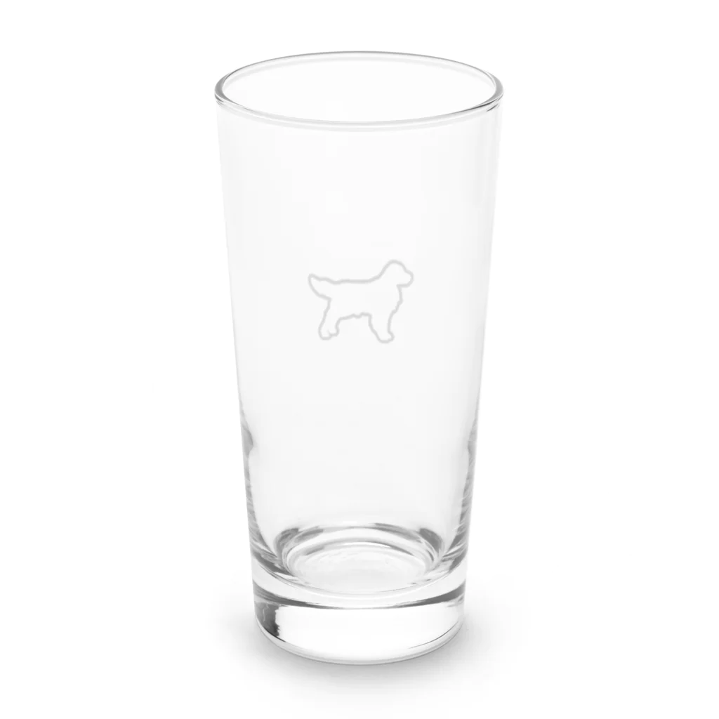 ゴールデンレトリバーわんちゃん犬のゴールデンレトリバーのシンプルシルエット Long Sized Water Glass :back