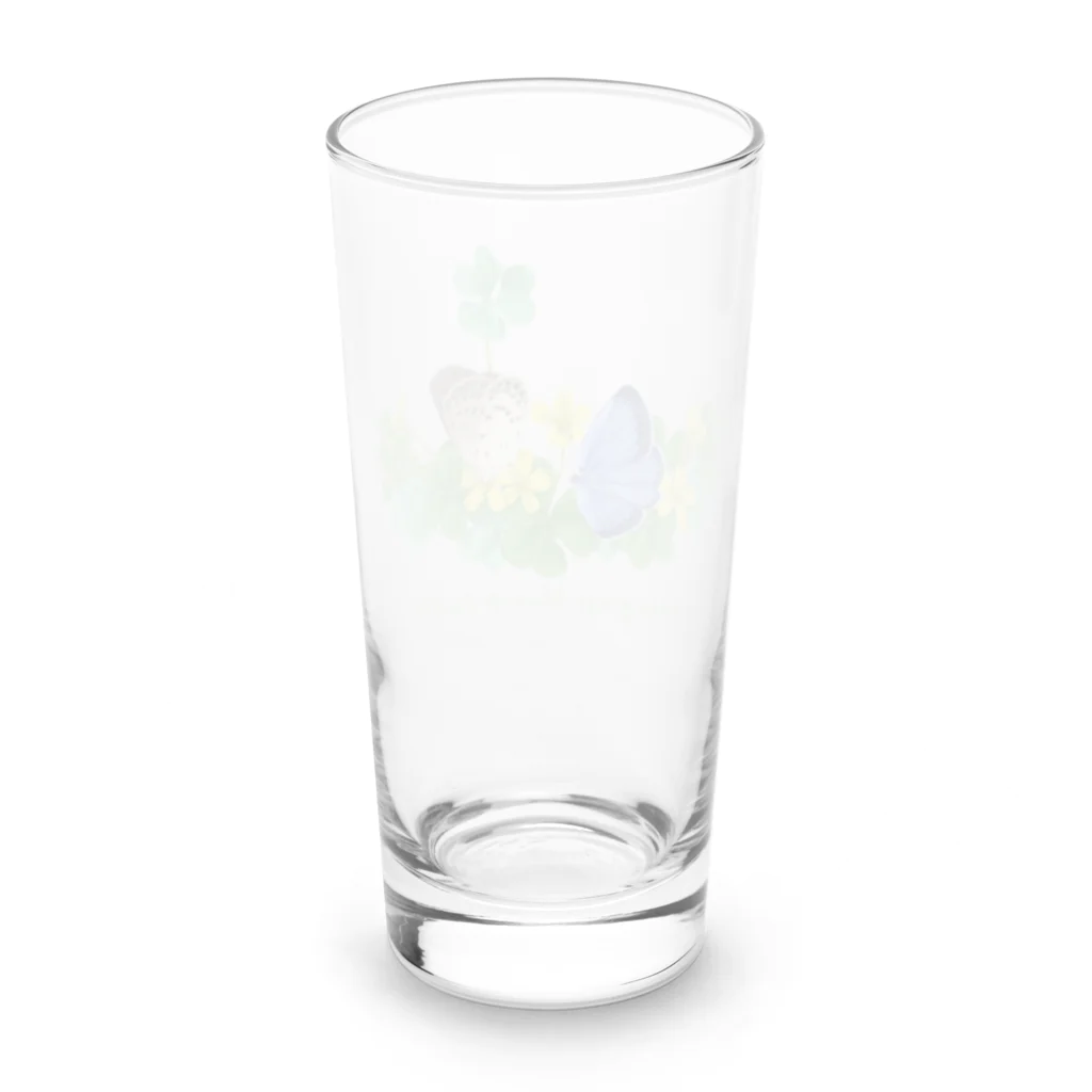 kitaooji shop SUZURI店のヤマトシジミとカタバミ Long Sized Water Glass :back