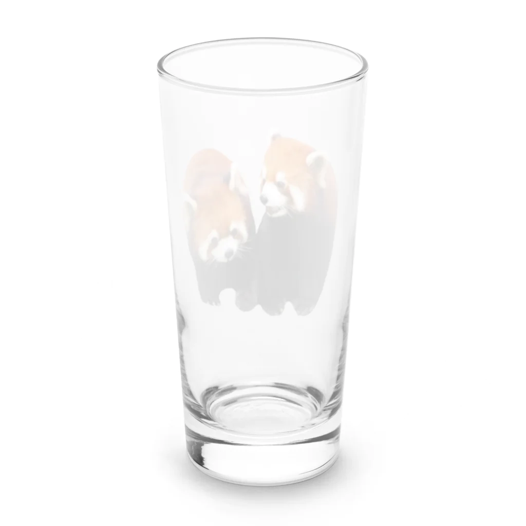 いきもの大好き！ほほえみフレンズの仲良しなレッサーパンダ Long Sized Water Glass :back